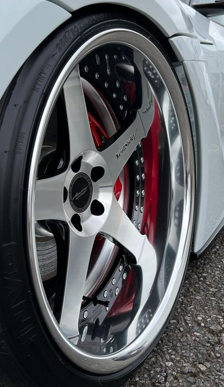 VeilSide 2009-2023 Nissan 370Z Z34 Wide Body Model 20" FORGED Wheels 4 Pieces Set in BLACK POLISH Front 20x9J +15 Tire 255/30-20 Rear 20x12.5J Tire 325/25-20